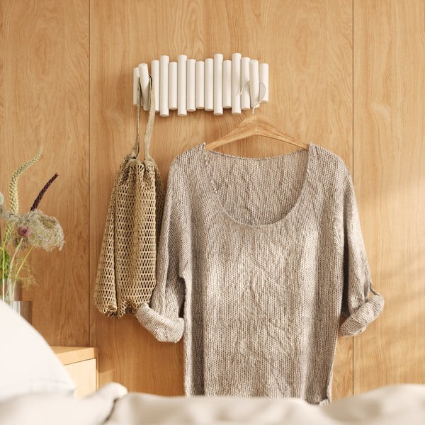 Balts priedes masīvkoka sienas pakaramais Picket – Umbra-image-1