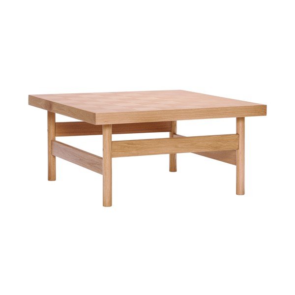 Dabīga toņa žurnālgaldiņš ar ozolkoka imitācijas galda virsmu 82x82 cm Skak – Hübsch