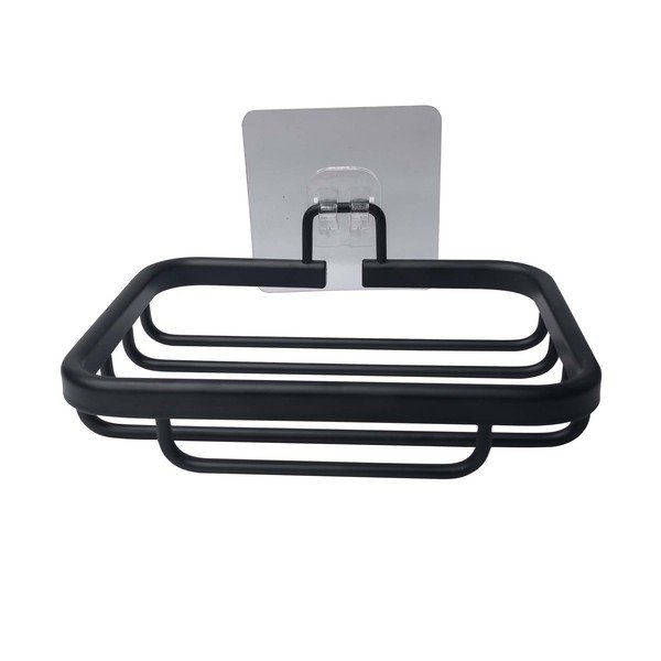 Matēti melns metāla ziepju trauks ar uzstādīšanu bez urbšanas Filaire Aluminium – douceur d'intérieur