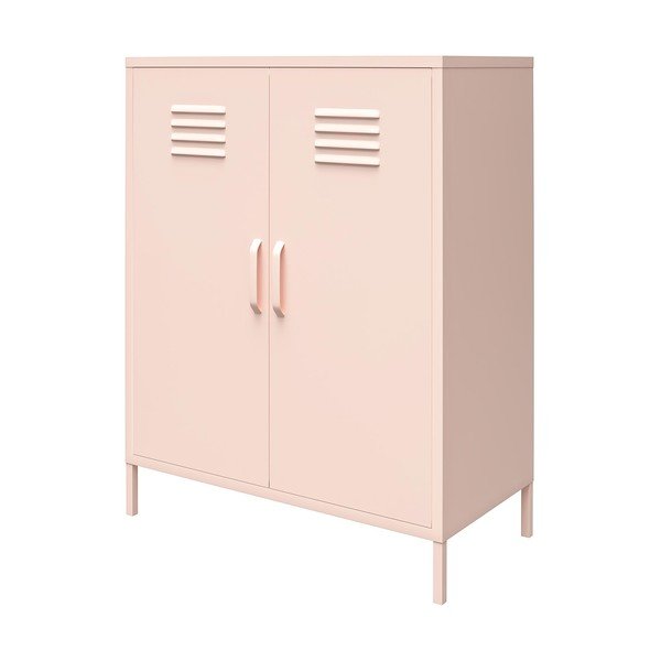 Rozā metāla skapītis 40x102x80 cm Mission District – Støraa-image-3