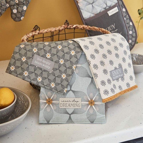 Virtuves dvieļu, priekšauta un virtuves cimda komplekts (5 gab.) Purity – Cooksmart ®-image-2