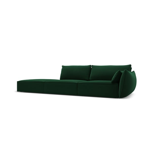Tumši zaļš samta dīvāns ar labo stūri 264 cm Vanda – Mazzini Sofas-image-2