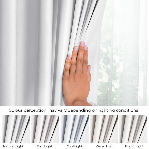 Balts samta daļēji gaismu necaurlaidīgs aizkars 140x270 cm Eyelets – Restilo-image-4