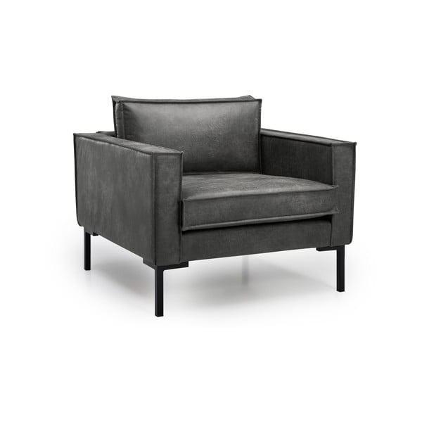 Tumši pelēks atpūtas krēsls no ādas imitācijas Scandic Rate