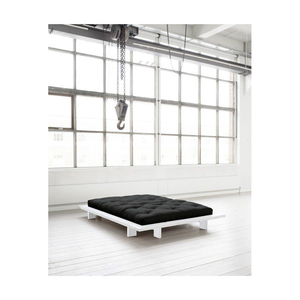 Divguļamā gulta no priedes koka ar matraci Karup Design Japan Comfort Mat White Black, 140 x 200 cm-image-3