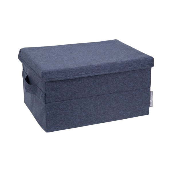 Zila tekstila uzglabāšanas kaste ar vāku 35x19x26 cm Soft Storage – Bigso Box of Sweden