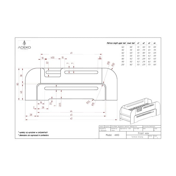 Dabīga toņa izvelkama bērnu gulta 80x200 cm AIKO – Adeko-image-4