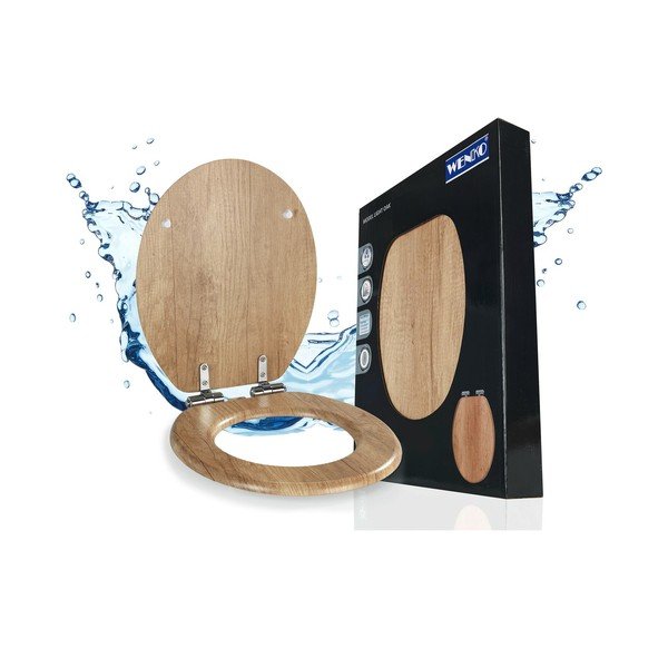 Automātiski aizverams tualetes poda sēdeklis 37 x 43 cm Oak – Wenko