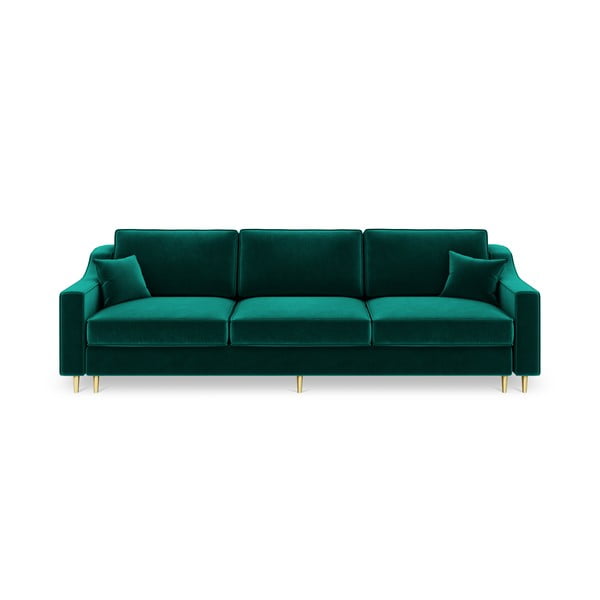 Zaļš trīsvietīgs izlaižamais dīvāns ar uzglabāšanas vietu Mazzini Sofas Marigold