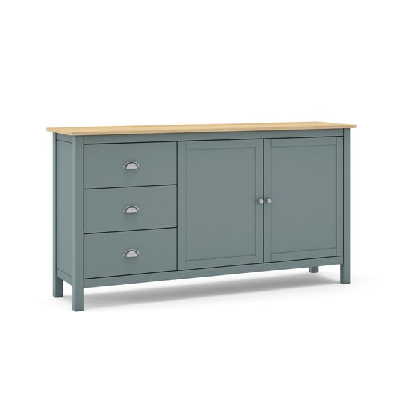 Dūmakaini zaļa priedes masīvkoka kumode 150x80x40 cm Misti – Marckeric-image-2