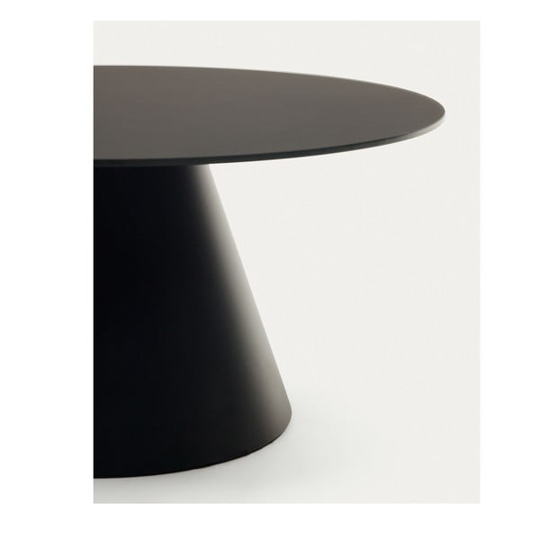 Melns apaļš žurnālgaldiņš ar stikla galda virsmu ø 80 cm Wilshire – Kave Home-image-2