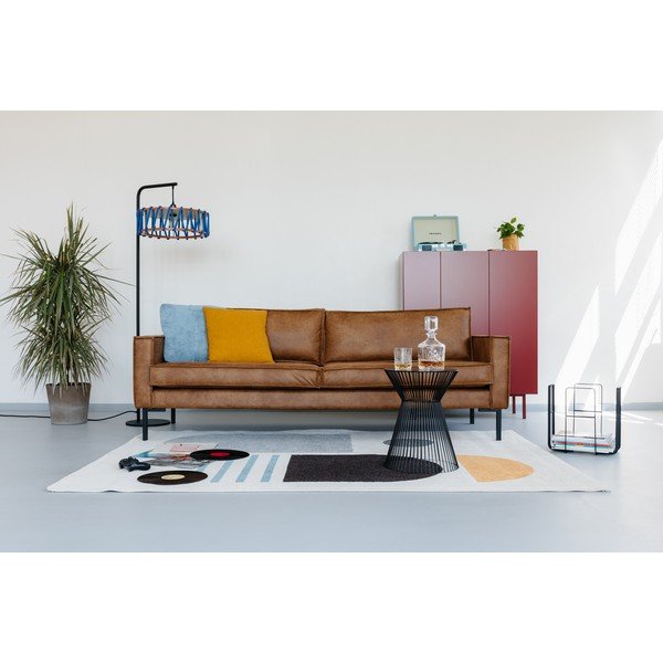 Konjaka brūns dīvāns no ādas imitācijas Scandic Rate-image-4