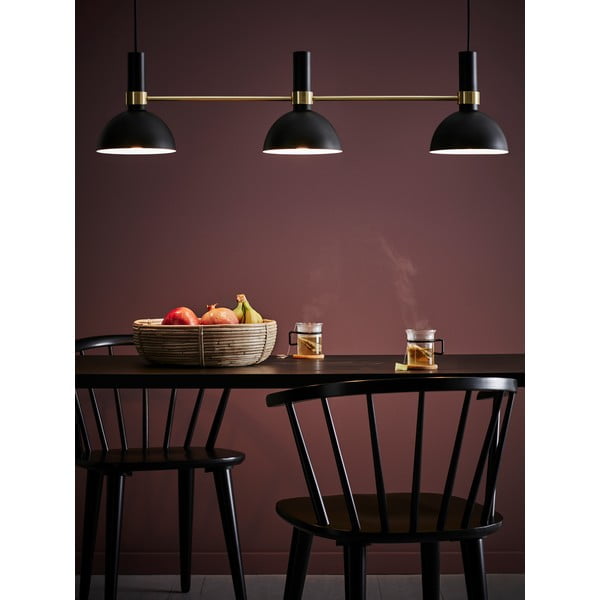 Melna trīsdaļīga griestu lampa Markslöjd Larry Black Gold-image-1