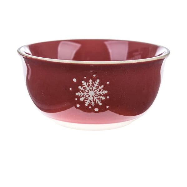 Sarkana keramikas bļoda ar Ziemassvētku motīvu ø 14 cm – Dakls