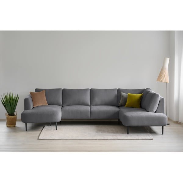 Tumši pelēks stūra dīvāns (ar labo stūri/U veida) Hero – Scandic-image-1