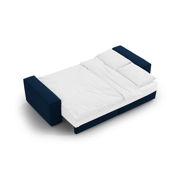 Tumši zils samta salokāms/ar uzglabāšanas vietu dīvāns 247 cm Jodie – Micadoni -image-4