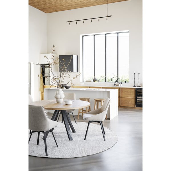 Dabīga toņa apaļš izvelkams ēdamgalds ar ozolkoka imitāciju ø 135 cm Maddock – Rowico-image-3