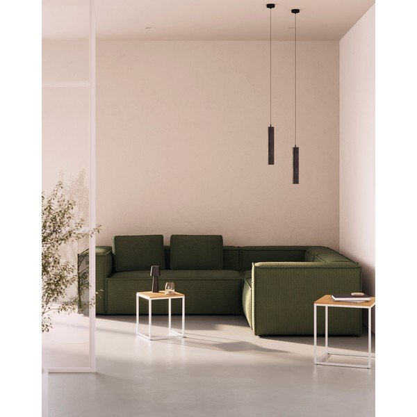 Zaļš velveta stūra dīvāns Blok – Kave Home-image-1