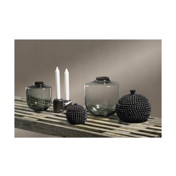 Pelēka stikla vāze (augstums 21 cm) Daun – Villa Collection-image-1