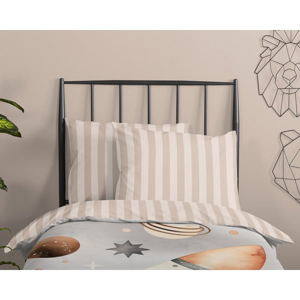 Pelēkbēša vienguļamā kokvilnas bērnu gultas veļa 140x200 cm Explore – Good Morning-image-2