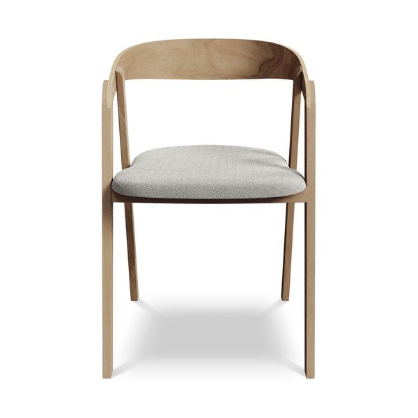 Gaiši pelēks masīvkoka ēdamistabas krēsls Erika – Makamii-image-1