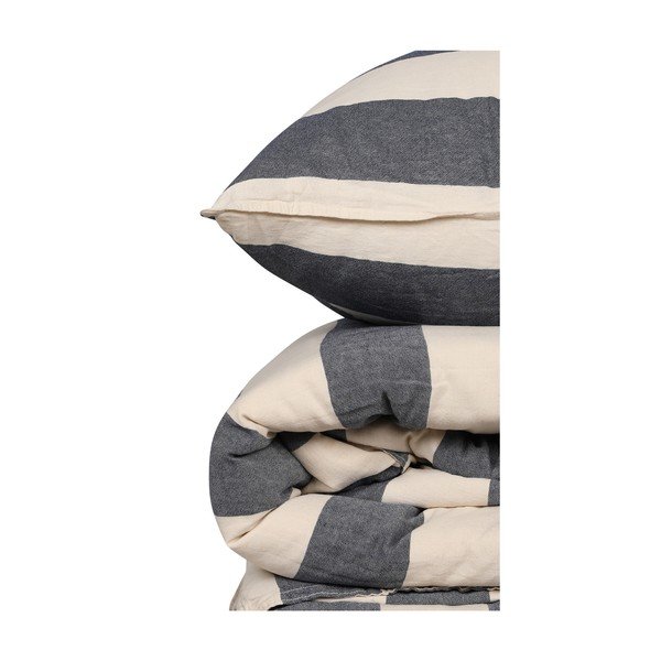 Zila kokvilnas gultas veļa divguļamai gultai 200x200 cm Stonewashed – Mijolnir-image-4