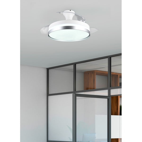 Balta/sudraba krāsas LED griestu lampa Lindberg – Trio-image-1