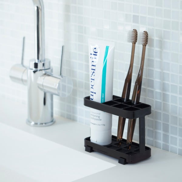 Melns zobu birstes un zobu pastas turētājs YAMAZAKI Tower-image-1