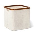 Krēmkrāsas tekstila uzglabāšanas kaste 30x30x30 cm Bamboo/Linen Cube – Bigso