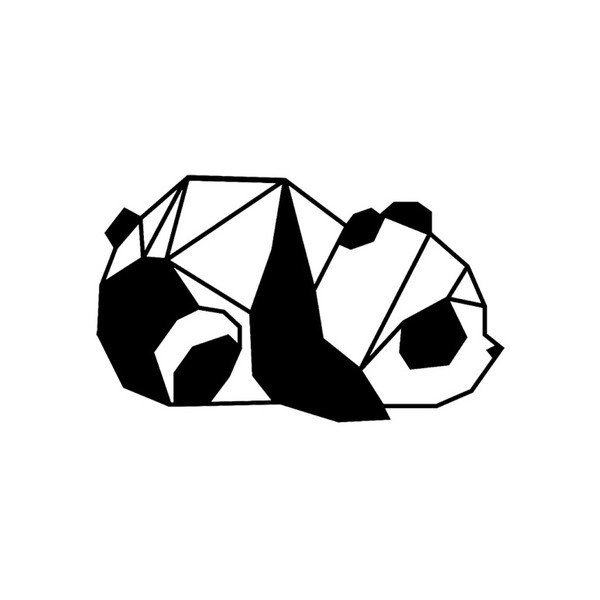 Melna metāla sienas dekorācija Panda, 55 x 33 cm-image-1