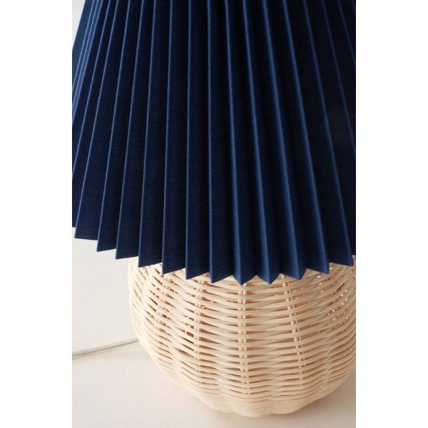 Zila/dabīga toņa rotangpalmas galda lampa (augstums 36 cm) Sisal – Jotex-image-3