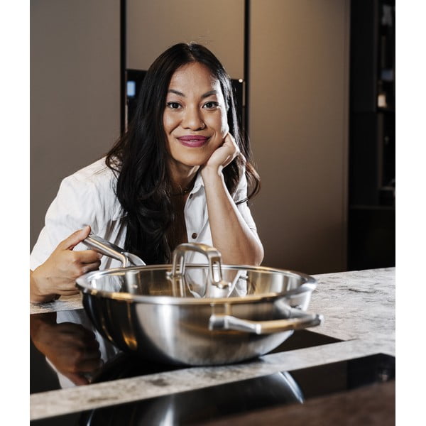 Wok nerūsējošā tērauda panna ar vāku ø 30 cm Chili Ta – FABINI-image-1