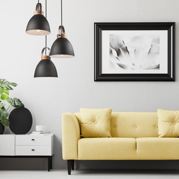 Melna piekaramā lampa ar metāla abažūru ø 37 cm Danielle – LAMKUR-image-2