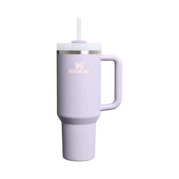 Gaiši violets nerūsējošā tērauda termoss ar salmiņu 1,18 l Quencher H2.O FlowState™ Tumbler Purple Dust – Stanley