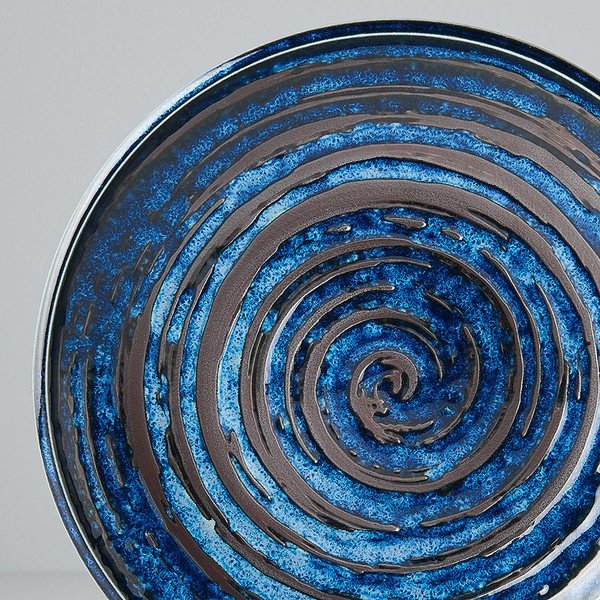 Zils keramikas šķīvis MIJ Copper Swirl, ø 20 cm-image-2