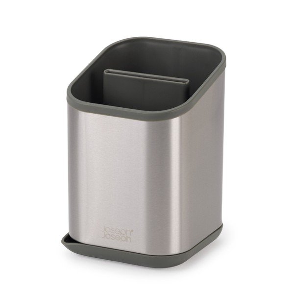 Spīdīgas sudraba krāsas nerūsējošā tērauda trauku žāvētājs galda piederumiem 11x11,5 cm Duo Steel – Joseph Joseph-image-4