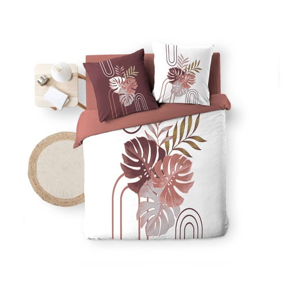 Balta/rozā divguļamā kokvilnas gultas veļa 240x220 cm Astria – douceur d'intérieur-image-4