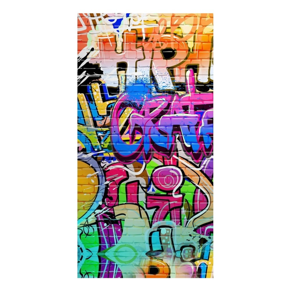Pludmales dvielis ar apdruku Good Morning Graffity, 150 x 75 cm