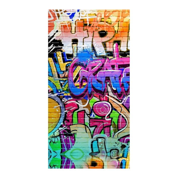 Pludmales dvielis ar apdruku Good Morning Graffity, 150 x 75 cm