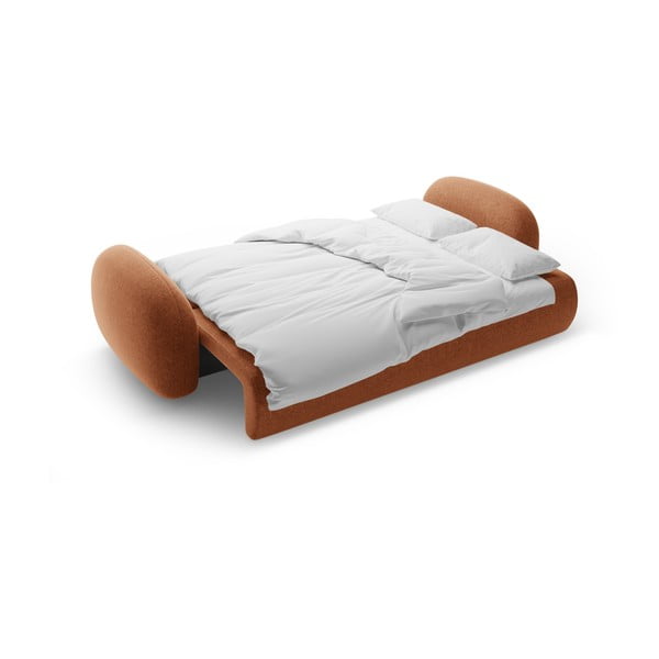 Ķieģeļu sarkans salokāms/ar uzglabāšanas vietu dīvāns no šenila auduma 262 cm Tonale – Cosmopolitan Design-image-4