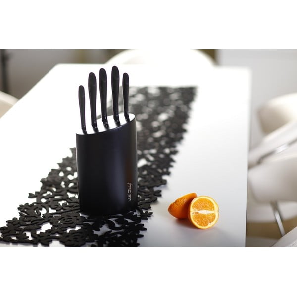 Melns statīvs ar pieciem nažiem Vialli Design-image-2