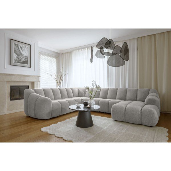 Gaiši pelēks stūra dīvāns (ar kreiso stūri/U veida) Shell – Miuform-image-1