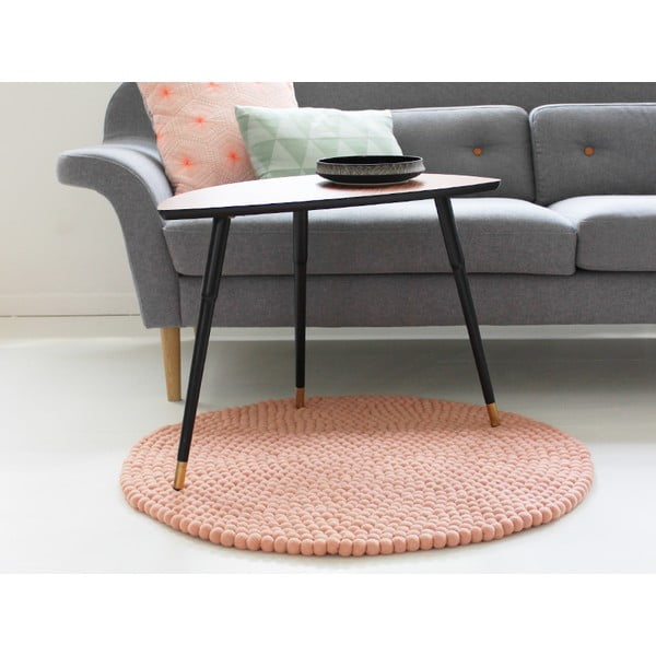 Rozā bumbiņu vilnas paklājs Wooldot Ball Rugs, ⌀ 90 cm-image-1