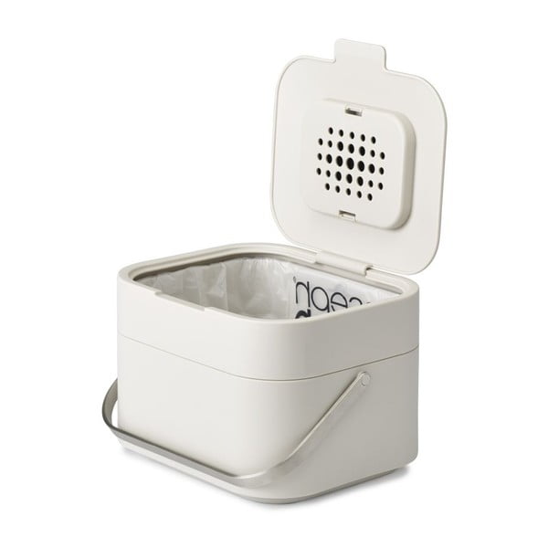 Balts kompostējams atkritumu konteiners 4 L Intelligent Waste - Joseph Joseph-image-1