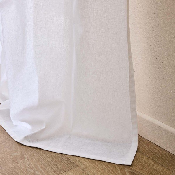 Balts aizkars no kokvilnas maisījuma 140x240 cm Duchesse – douceur d'intérieur-image-4