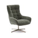 Dūmakaini zaļš grozāms atpūtas krēsls no šenila auduma Teryl – Kave Home