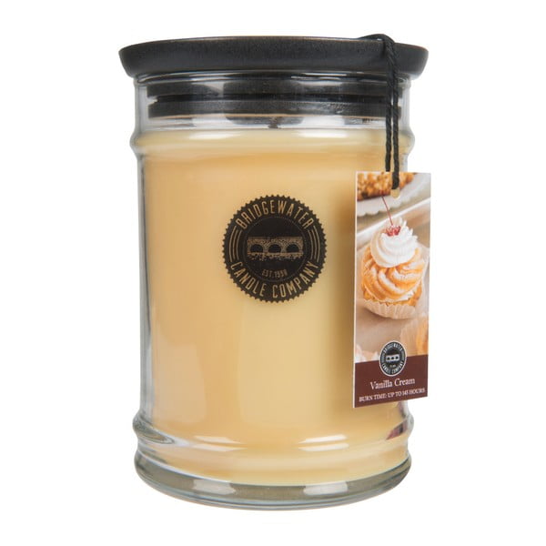 Svece stikla kastītē Bridgewater Candle Company Vanilla Cream, degšanas laiks 140-160 stundas