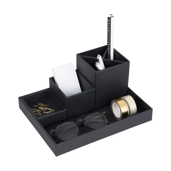 Tumši pelēks rakstāmgalda organizators ar 4 nodalījumiem Bigso Box Of Sweden Lena-image-2