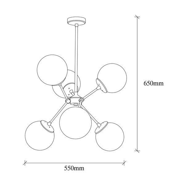 Balta/zelta krāsas piekaramā lampa ar stikla abažūru ø 55 cm Gondol – Opviq lights-image-4