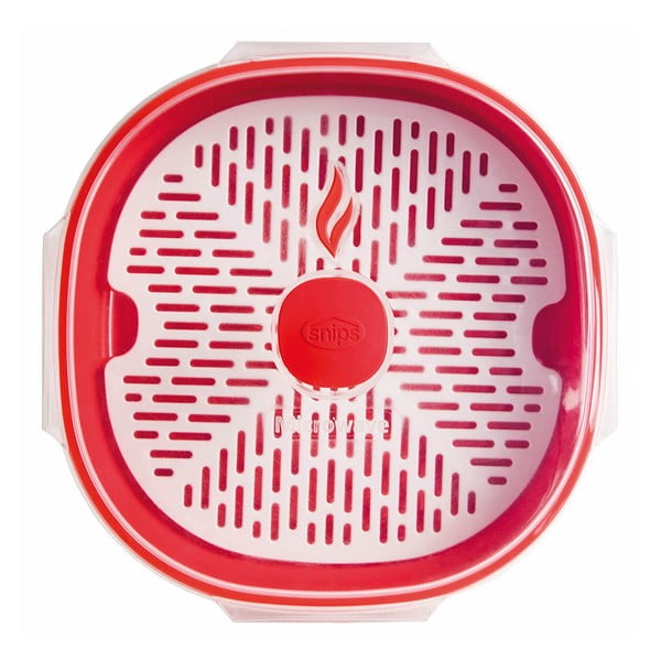 Komplekts mikroviļņu krāsnī pagatavojamiem ēdieniem Sarkans Snips Dish Steamer, 2 l-image-3